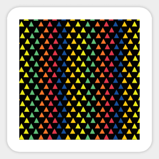 Rainbow triangles on a black background Sticker